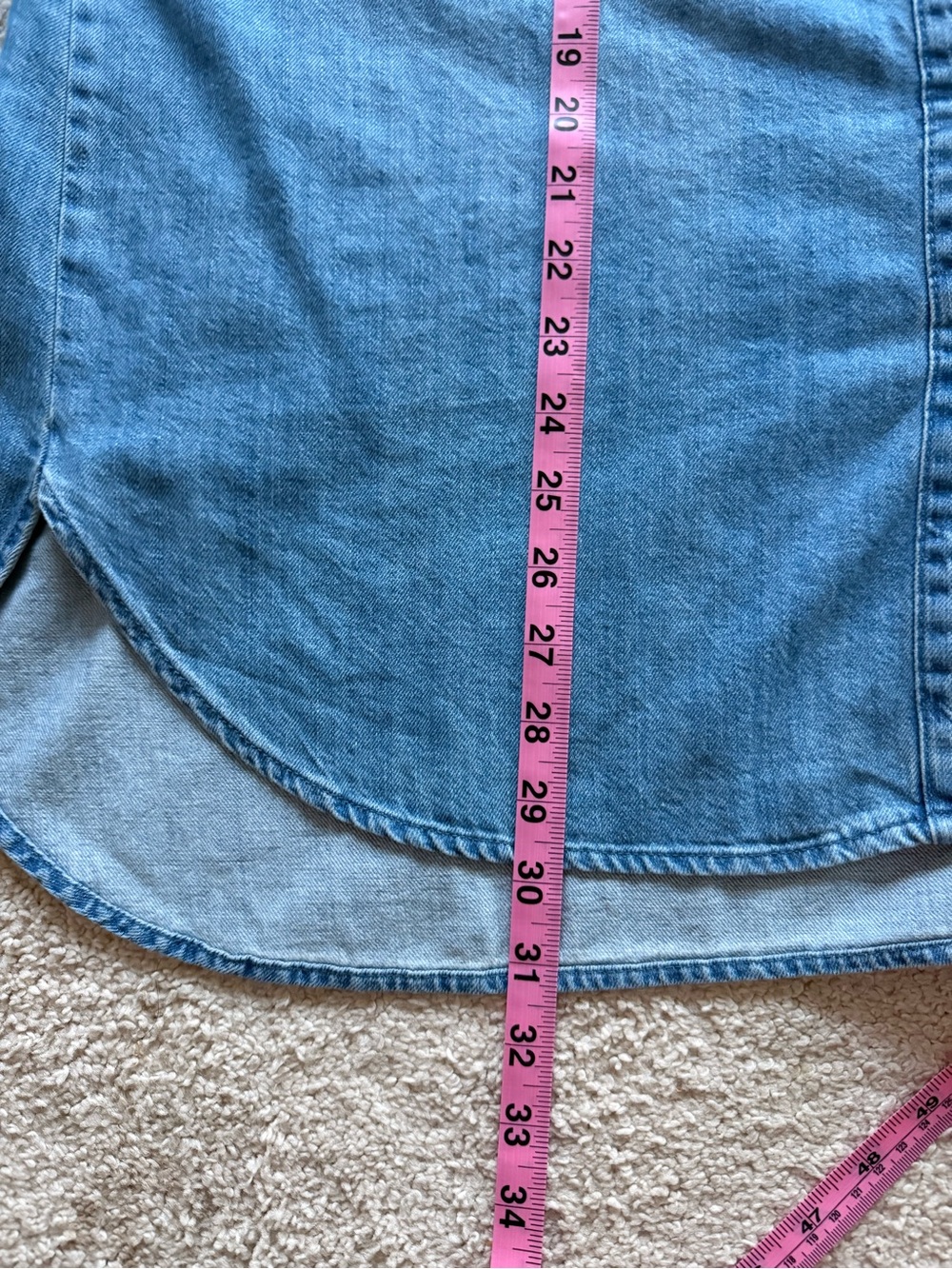 Zara Light Blue Denim Button-Down Shirt - Picture 6 of 6